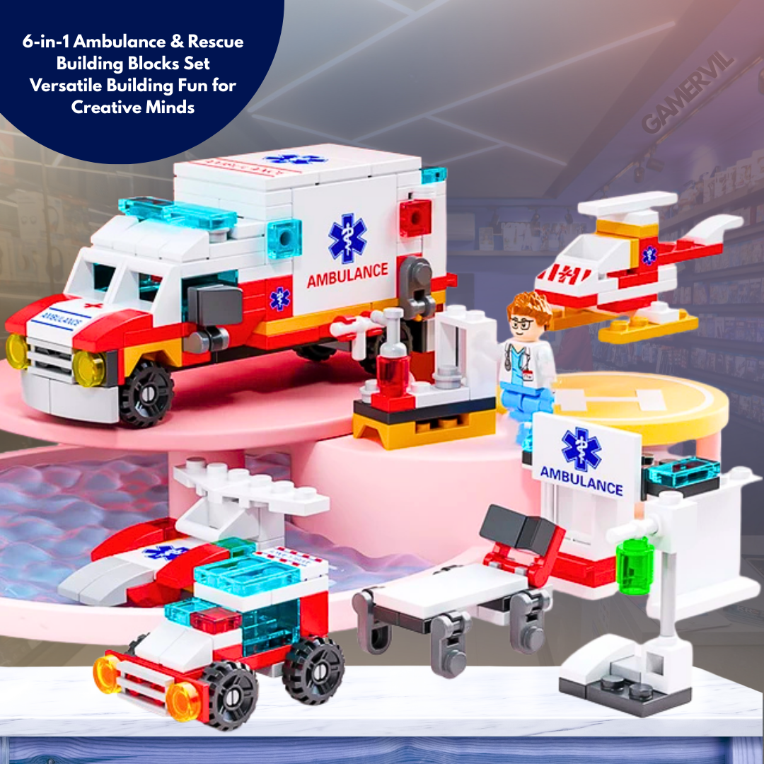 6-in-1 Ambulance & Rescue Building Blocks Set