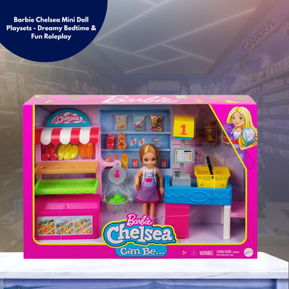 Barbie Chelsea Mini Doll Playsets - Dreamy Bedtime & Fun Roleplay
