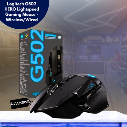 Logitech G502 HERO Lightspeed Gaming Mouse - Wired/Wireless