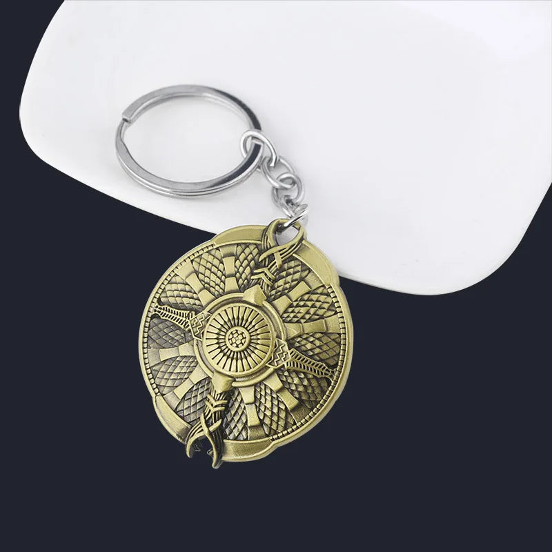 New God of War Ragnarok Keychain Kratos Ares Thor's Hammer Mjolnir Blades of Exile Leviathan Axe Weapon Penant Key Chain Jewelry