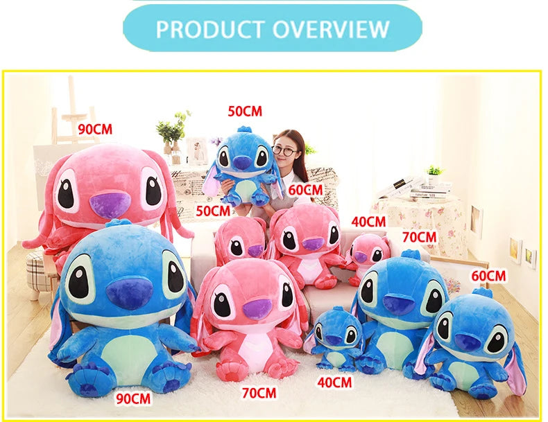 35-65cm Disney Aoger Lilo & Stitch Stuffed Plush Doll Edition Stitch Rose Doll Creative Kawaii Pillow Toy Birthday Gift For Girl