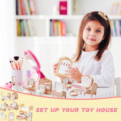 Adorable Kawaii Dollhouse Furniture Set - 10 Pieces