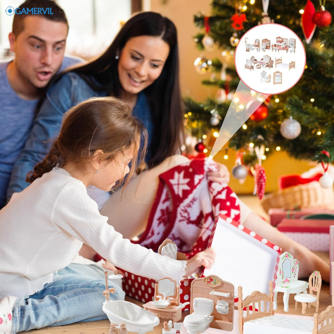 Adorable Kawaii Dollhouse Furniture Set - 10 Pieces