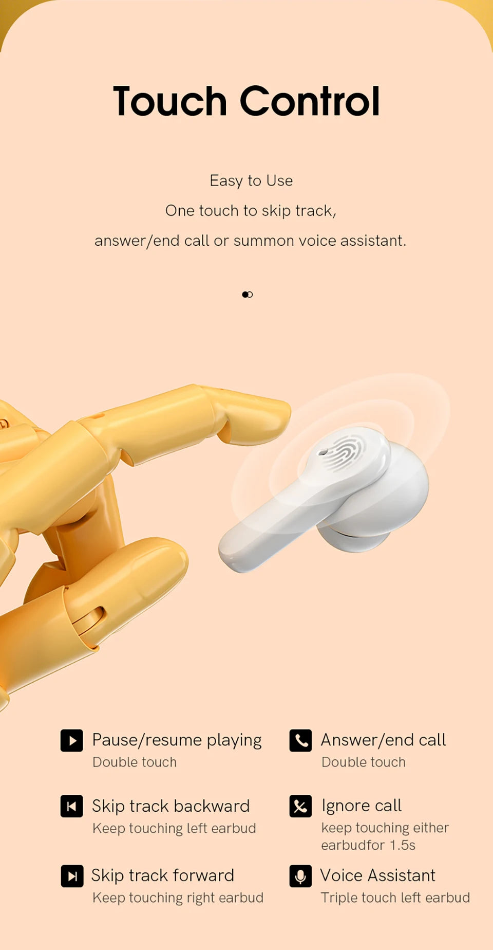 QCY T13 Bluetooth Headphone V5.1 Wireless TWS Earphone Touch Control Earbuds 4 Microphones ENC HD Call Headset Customizing APP
