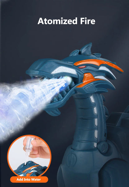 Simulation Fire Mechanical Dinoasur Water Spray Cool Light Electric Children Entertainment Puzzle Model Game Toys for Boys Gifts