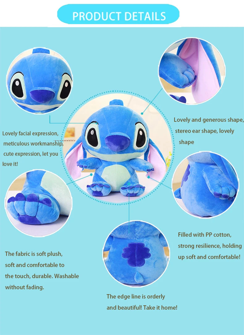 35-65cm Disney Aoger Lilo & Stitch Stuffed Plush Doll Edition Stitch Rose Doll Creative Kawaii Pillow Toy Birthday Gift For Girl