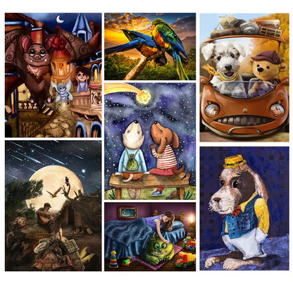 100 Pieces Jigsaw Puzzle Assembling Picture Dog Animals Decompression Puzzles Toy for Adult Children Kids Educational Gifts