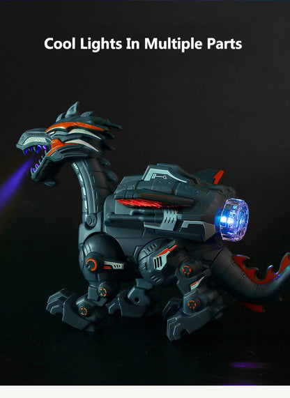 Simulation Fire Mechanical Dinoasur Water Spray Cool Light Electric Children Entertainment Puzzle Model Game Toys for Boys Gifts