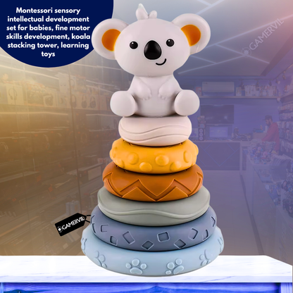 Montessori Sensory Development Set - Koala Stacking Tower