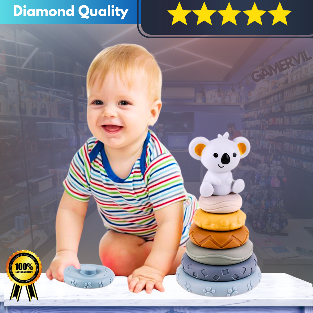 Montessori Sensory Development Set - Koala Stacking Tower