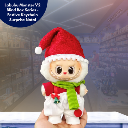 Buy 1 get 2 Random- Labubu Monster V2 Blind Box Series Christmas Clothes- Festive Keychain Surprise