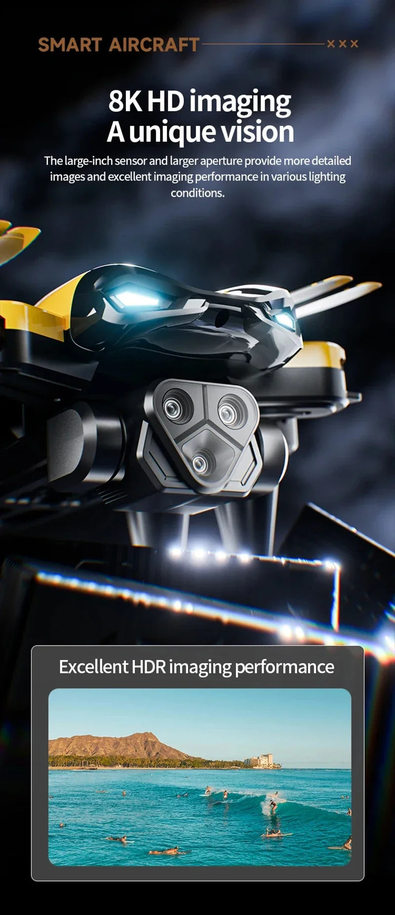 M5 Drone Professional 8K Wide-Angle HD Triple Camera WiFi FPV Height Hold RC Drone Aircraft Quadrotor Adult Children's Toys Gift