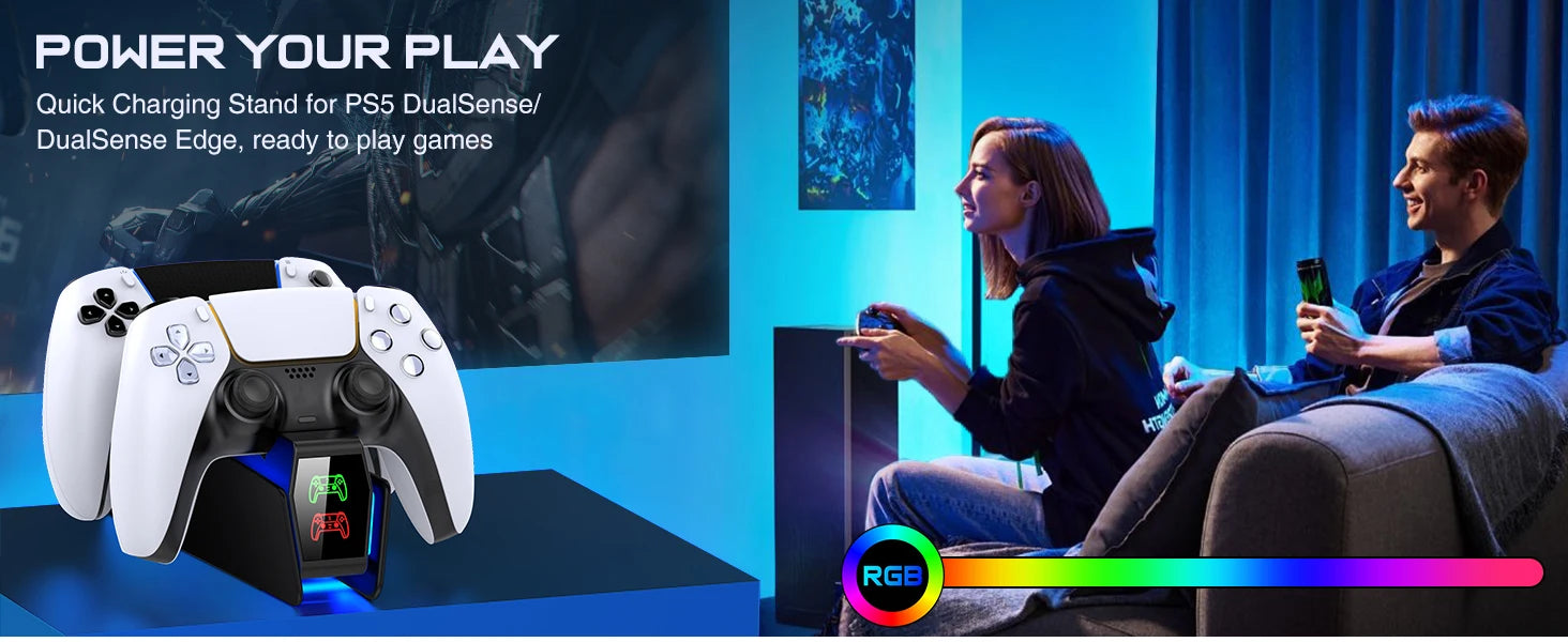 Estação de carregamento do controlador para playstation 5 carregador rápido duplo indicador led suporte carregamento docking station ps5 acessórios