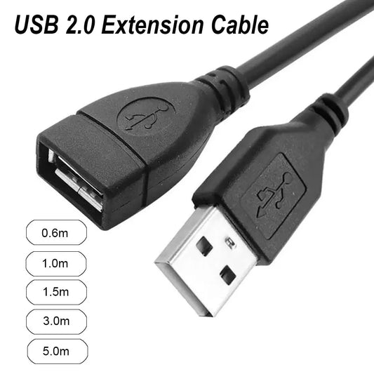 USB 2.0 A Male to A Female Data Sync Black Charger Extension Cable Cord USB Cable for PC Laptop Keyboard