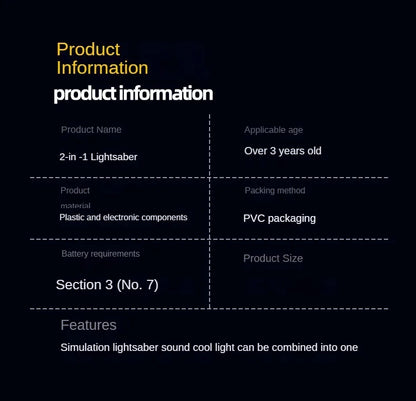 Telescopic Sword 75cm RGB Light Saber 2 In 1 7-Color/1 Color Lightsaber for 3+ Kids Laser Sword Toy Party Glow Swords Coser Toy