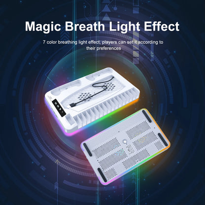 GAMINJA P58 P5 Stand Cooling Station With RGB Light Cooling Fan Dual Controllers Charger For Playstation 5 Game PS5 Accessories