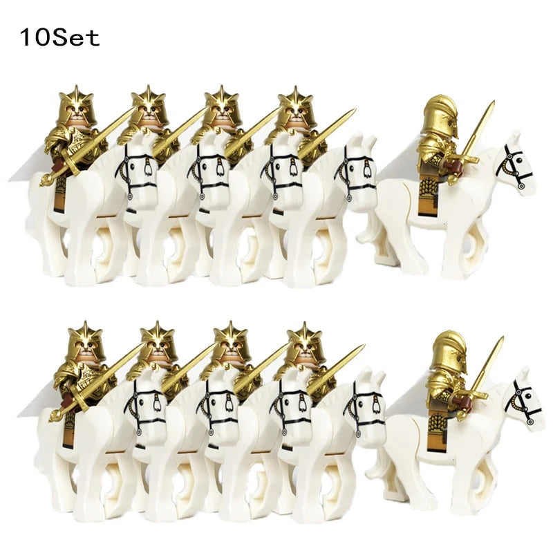 new 10sets Knights Dark Sauron Battle Five Armies with Sword Rohan with horse blocks kids toy