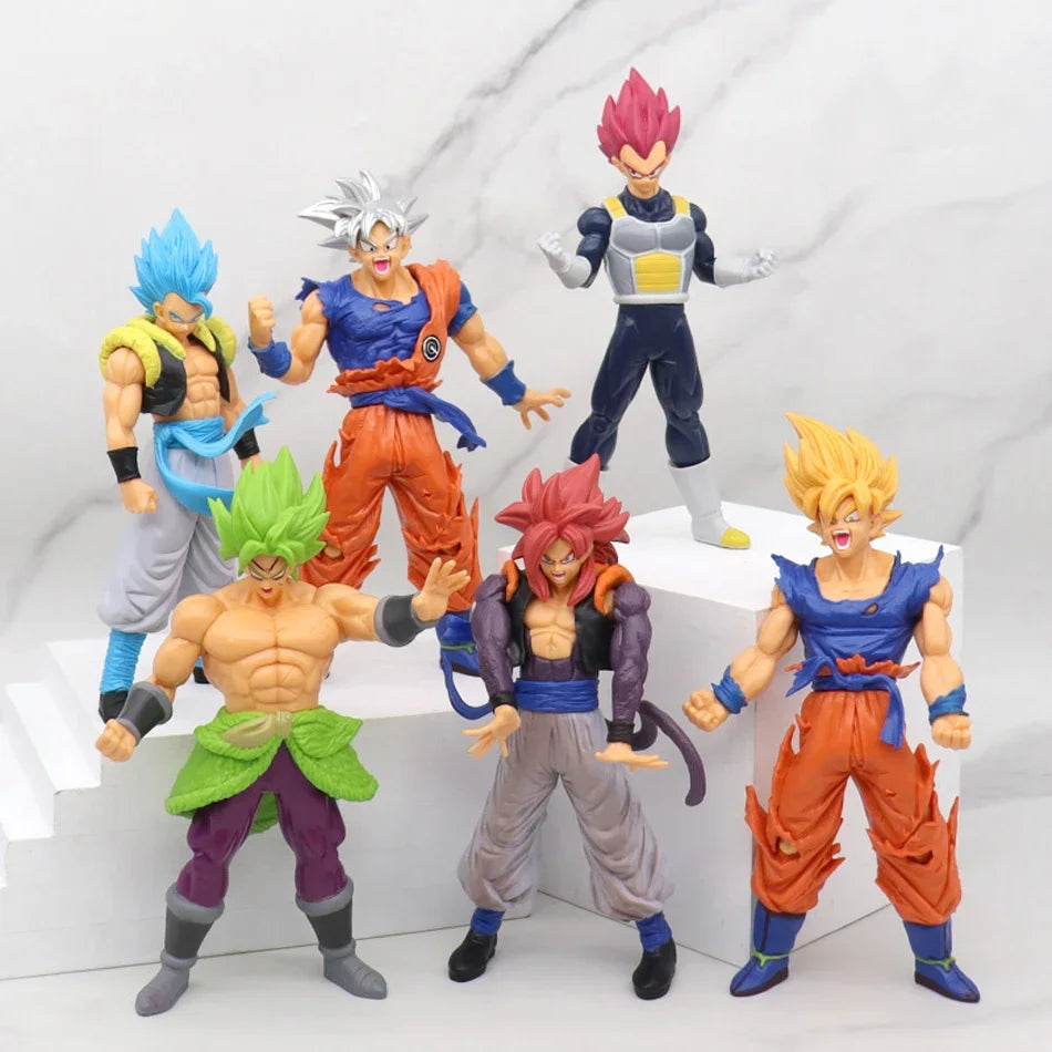 17-18CM Anime Dragon Ball Z Super Saiyan Son Goku Broly Vegeta Anime Action Figure Model Gifts Collectible Figurines for Kids