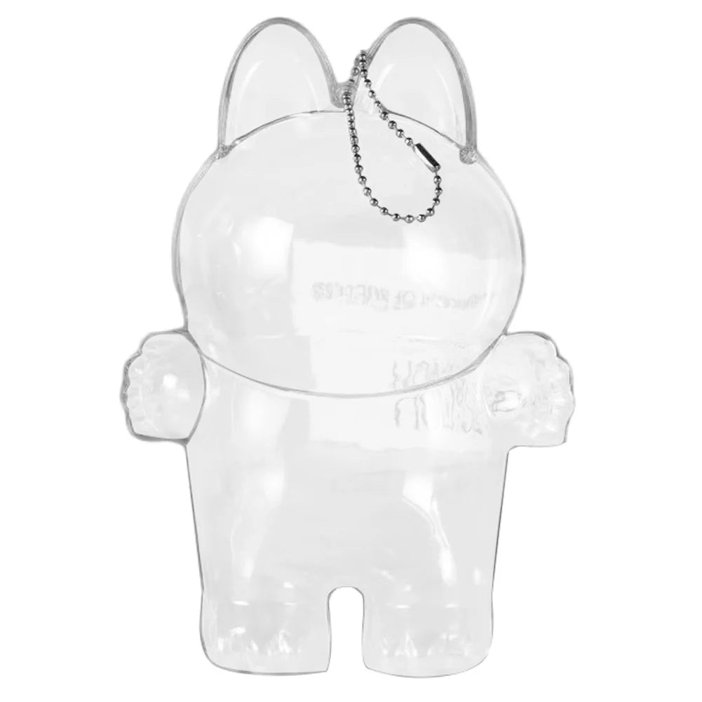 For Labubu Transparent Protective Cover Monster Labubu V2 Sit Party Transparent Protective Shell Monster Toy Storage Case