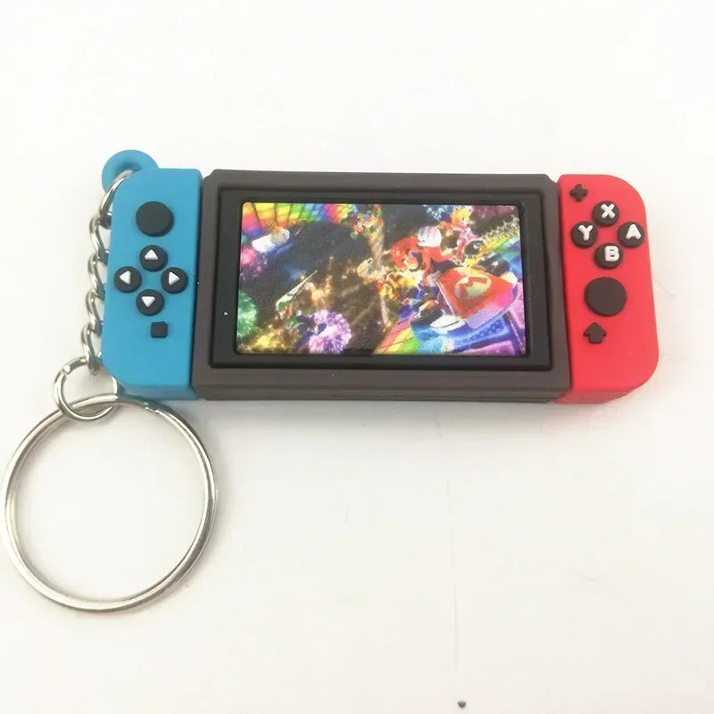 Super Marios Bros Switch Game Console Keychain Toys Children's Schoolbag Car Key Bag Pendant Ring Holder Trinkets Accessory Gift