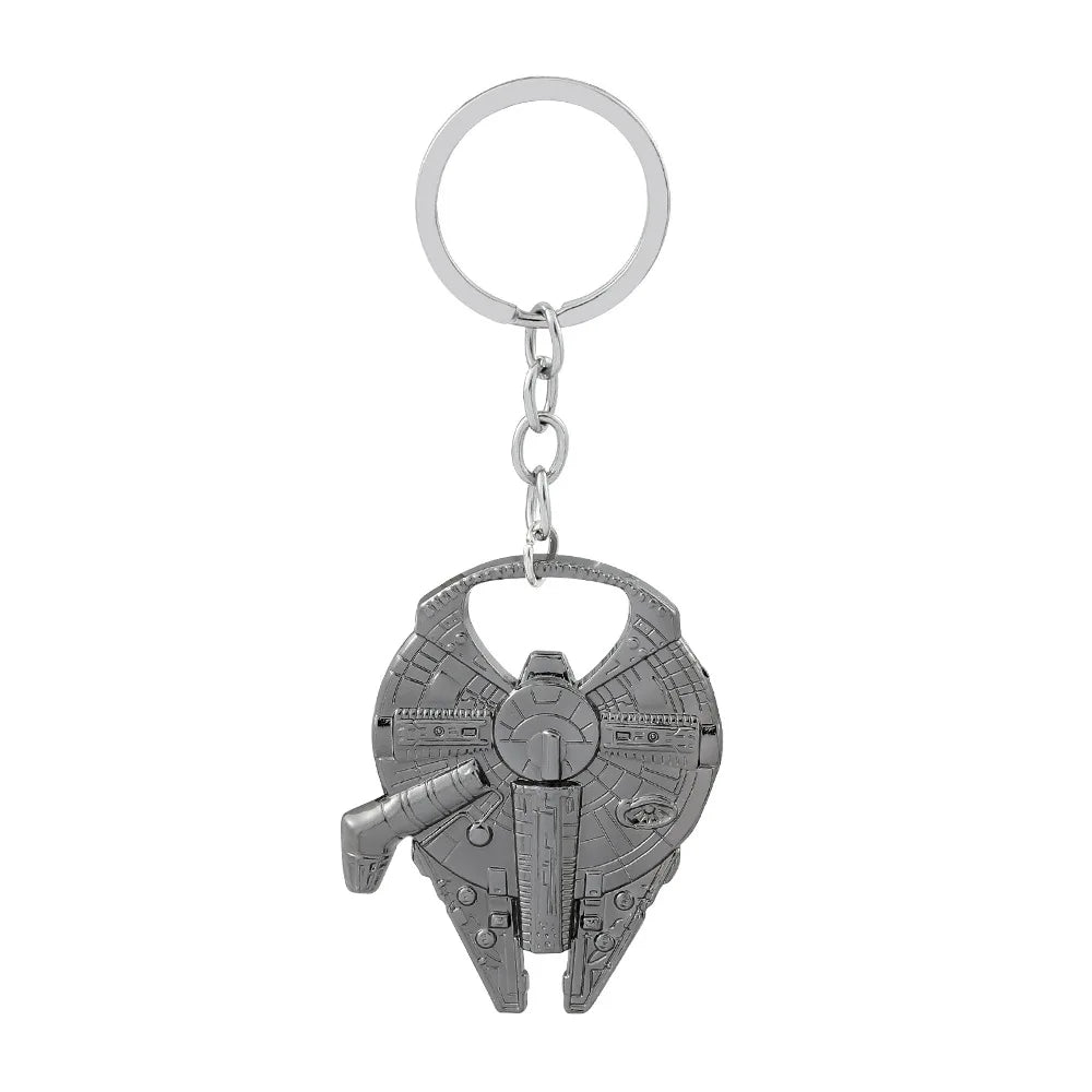 Disney Star Wars Spaceship R2-D2 Keychain The Mandalorian Movie Character Cartoon Animation Pendant Metal Accessories