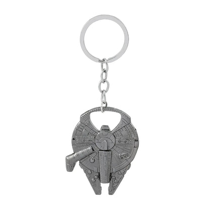 Disney Star Wars Spaceship R2-D2 Keychain The Mandalorian Movie Character Cartoon Animation Pendant Metal Accessories