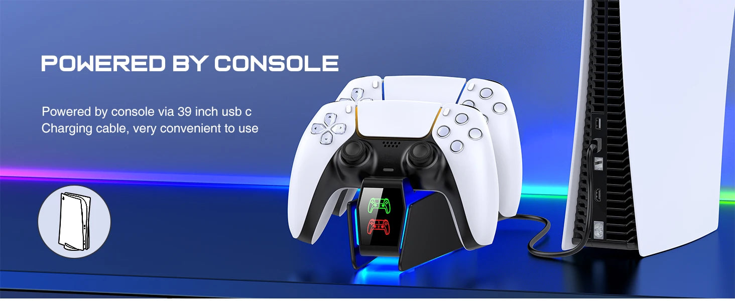 Estação de carregamento do controlador para playstation 5 carregador rápido duplo indicador led suporte carregamento docking station ps5 acessórios