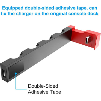 IPEGA PG-9186 Joycon Charging Dock Station for Switch&OLED - Charges Up To 4 Controllers, Compatible with Switch and OLED Model