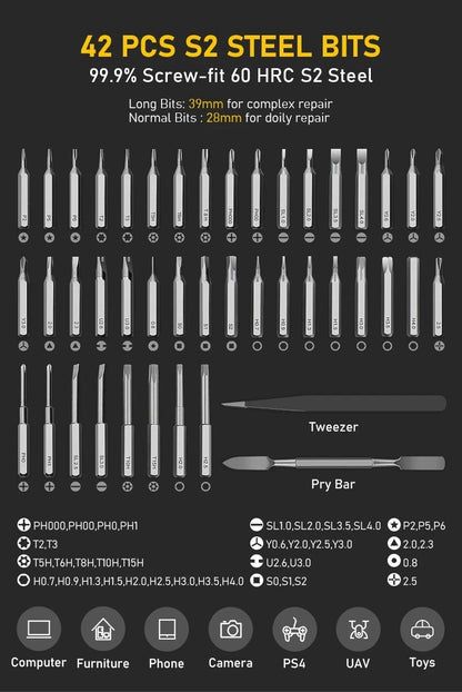 49 in 1 Electric Screwdriver Set Precision Cordless Magnetic Screw Driver with 42 Bits And Display 5 Torque Repair Hand Tool