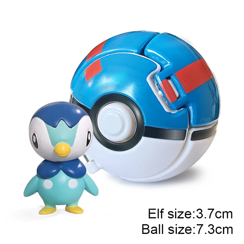 Pokemon Pokeball Anime Figure Pikachu Charizard Psyduck Pocket Monster Elf Ball Kids Toys Action Model Children's Birthday Gifts