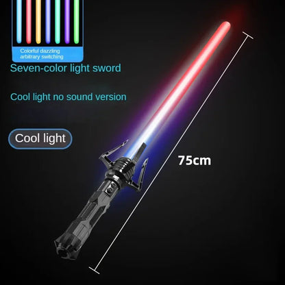 Telescopic Sword 75cm RGB Light Saber 2 In 1 7-Color/1 Color Lightsaber for 3+ Kids Laser Sword Toy Party Glow Swords Coser Toy