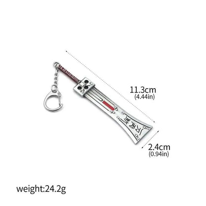 Game Final Fantasy 7 Keychain Cloud Strife Buster Metal Weapon Pendant Key Chain For Cosplay Props Unisex Pendant Jewelry Gift