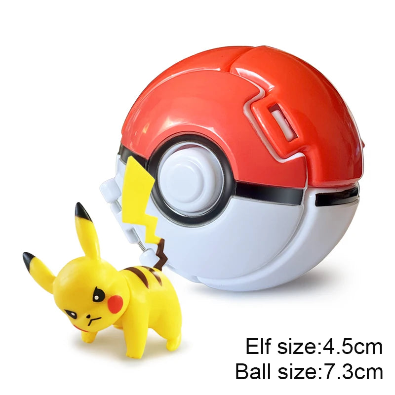Pokemon Pokeball Anime Figure Pikachu Charizard Psyduck Pocket Monster Elf Ball Kids Toys Action Model Children's Birthday Gifts