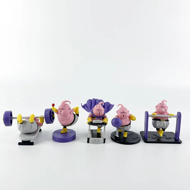 5 Pieces / Set Body-building Fitness Majin Buu Cute Version Action Figure PVC Doll Toys Collection Model
