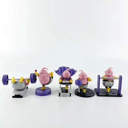 5 Pieces / Set Body-building Fitness Majin Buu Cute Version Action Figure PVC Doll Toys Collection Model