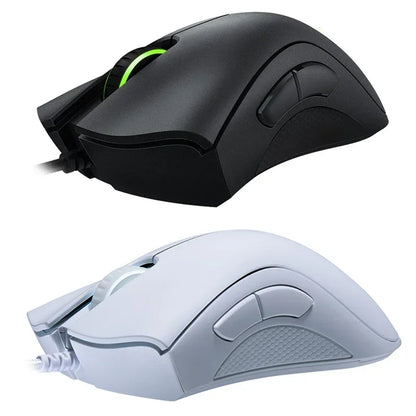 Original razer deathadder essencial wired gaming mouse ratos 6400dpi sensor óptico 5 botões independentes para computador portátil gamer