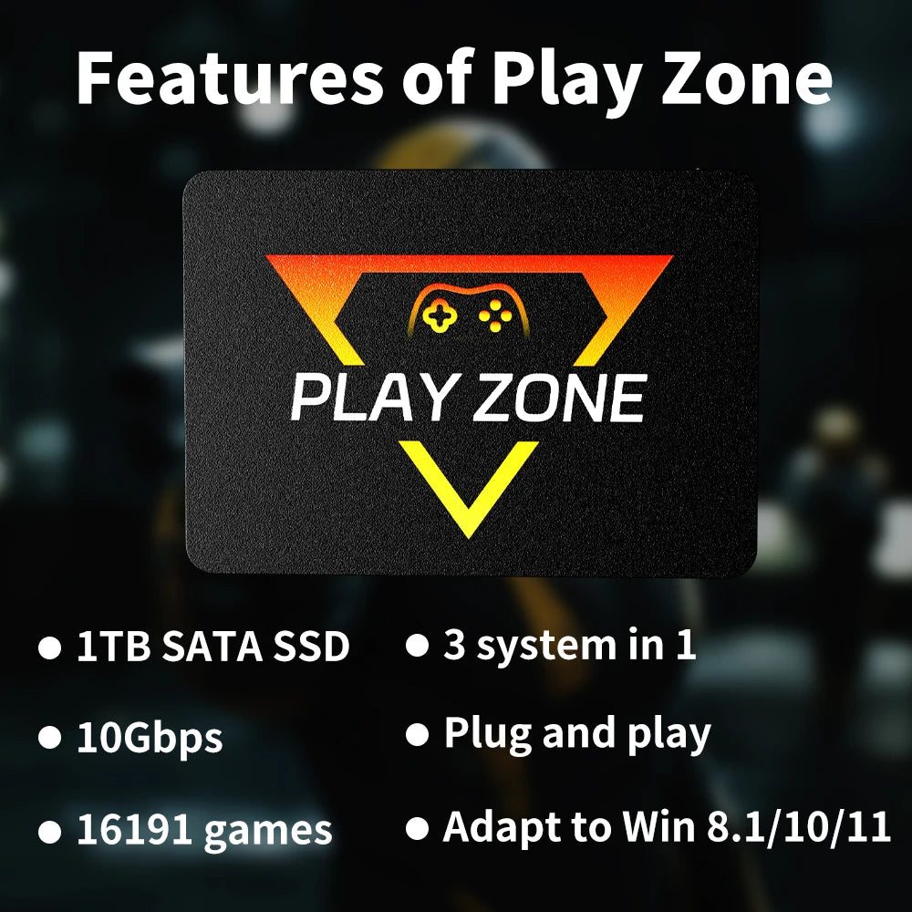 Playzone 1T Gaming SSD With 16191 Retro/AAA Games Game Console For PS5/PS4/PS1/Switch/XBOX/WII/SNES/N64 Game SSD For Windows PC