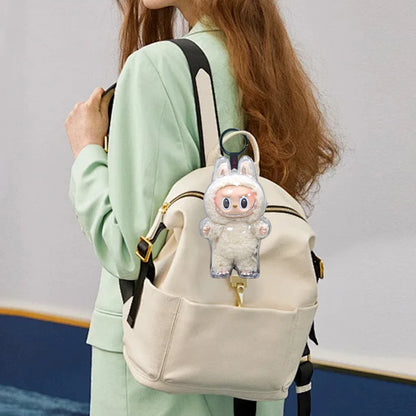 For Labubu Transparent Protective Cover Monster Labubu V2 Sit Party Transparent Protective Shell Monster Toy Storage Case