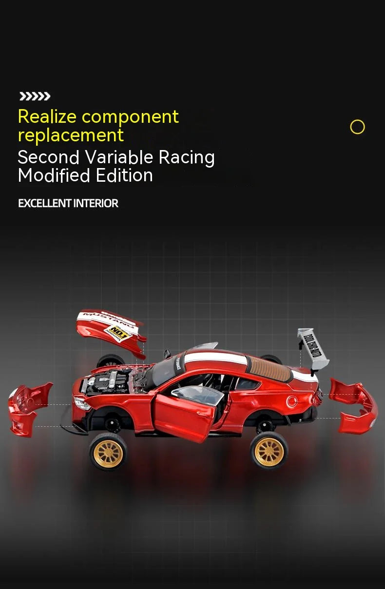 CCA DIY Customizable 1:43 Scale Ford Mustang Alloy Car Model Kit - Unique Racing Car Collectible for Hobbyists & Enthusiasts