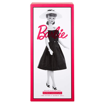 Barbie Signature 1962 After 5 Silkstone Barbie Doll Reproduction Wearing a Black and White Princess Dress Collection Toy HBY14
