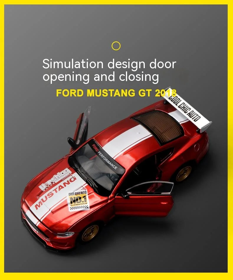 CCA DIY Customizable 1:43 Scale Ford Mustang Alloy Car Model Kit - Unique Racing Car Collectible for Hobbyists & Enthusiasts