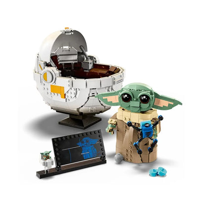 In Stock 1048pcs Cartoon Series Grogu with Hover Pram Model Building Block Ancient Set Assembled Toy Children's Birthday Gift