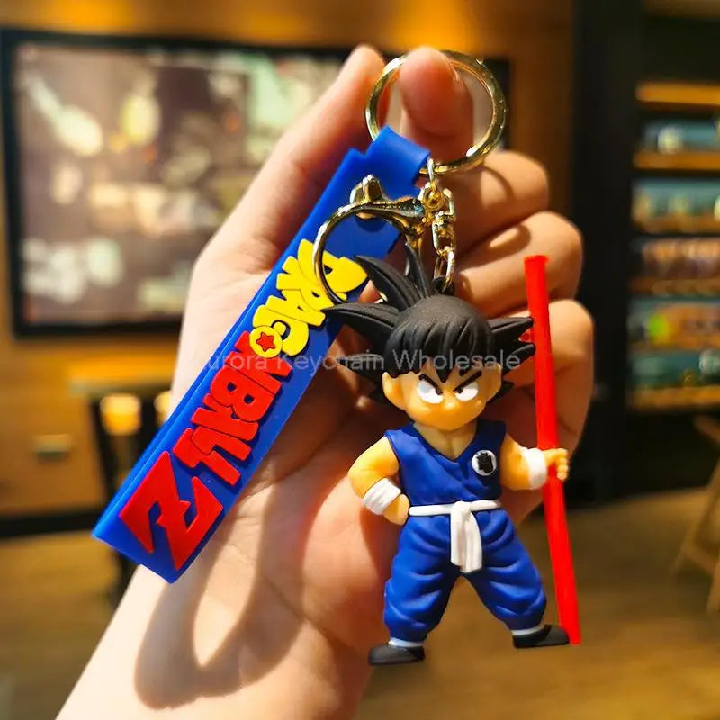 Anime Dragon Ball Keychain Z Super Saiyan Son Goku Bulma Broly Piccolo Majin Buu Series Car Pendant Keyring Kids Toys Gifts