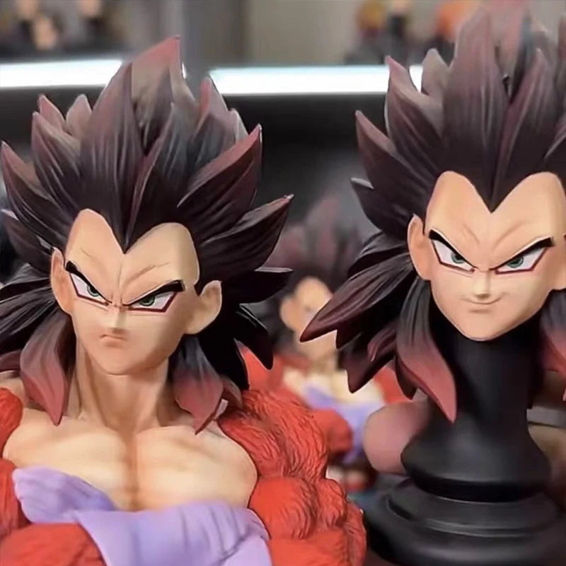31CM Dragon Ball Vegeta Figure Super Saiyan 4 Vegeta Anime Figures 2 Heads Manga PVC Statue Model Collection Birthday Toy Gift