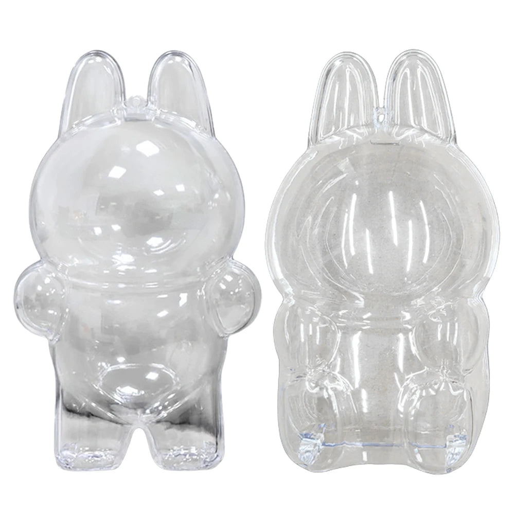For Labubu Transparent Protective Cover Monster Labubu V2 Sit Party Transparent Protective Shell Monster Toy Storage Case