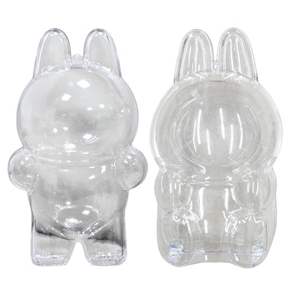 For Labubu Transparent Protective Cover Monster Labubu V2 Sit Party Transparent Protective Shell Monster Toy Storage Case