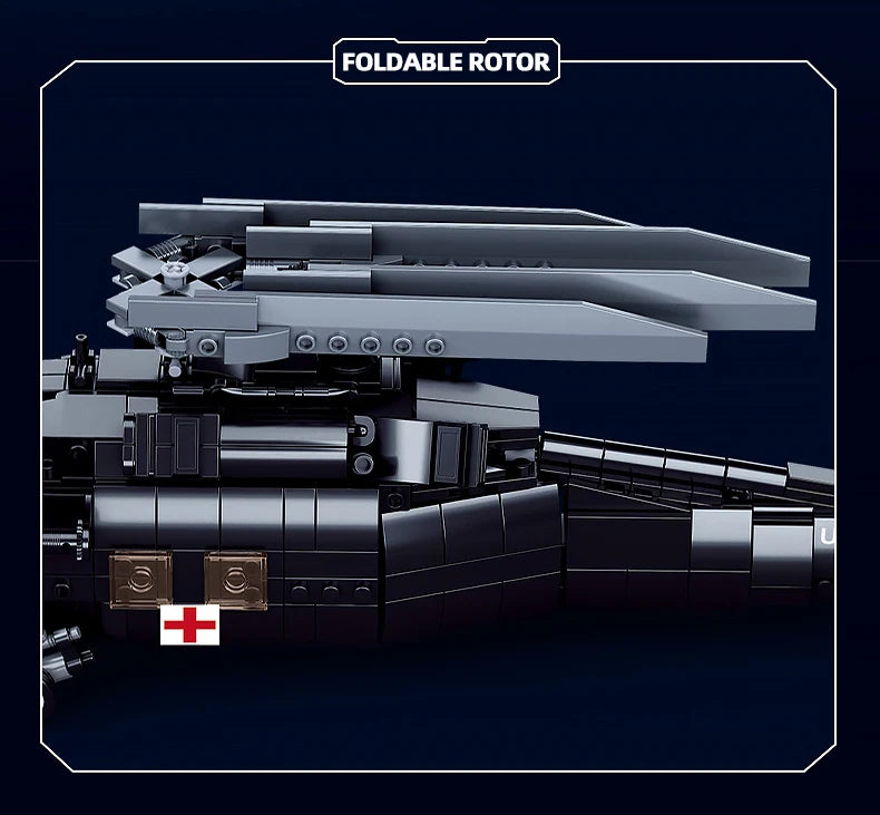 692PCS Military UH-60L Medical Rescue Aircraft Building Blocks Black Hawk Helicopter Model Bricks With Mini Dolls Kids Toy Gifts