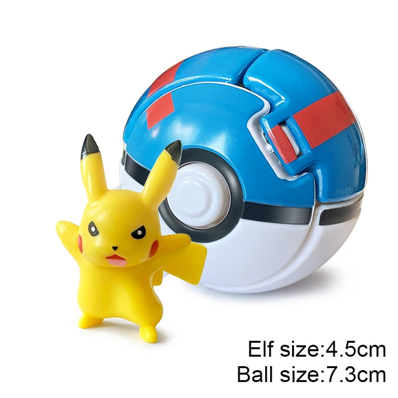 Pokemon Pokeball Anime Figure Pikachu Charizard Psyduck Pocket Monster Elf Ball Kids Toys Action Model Children's Birthday Gifts