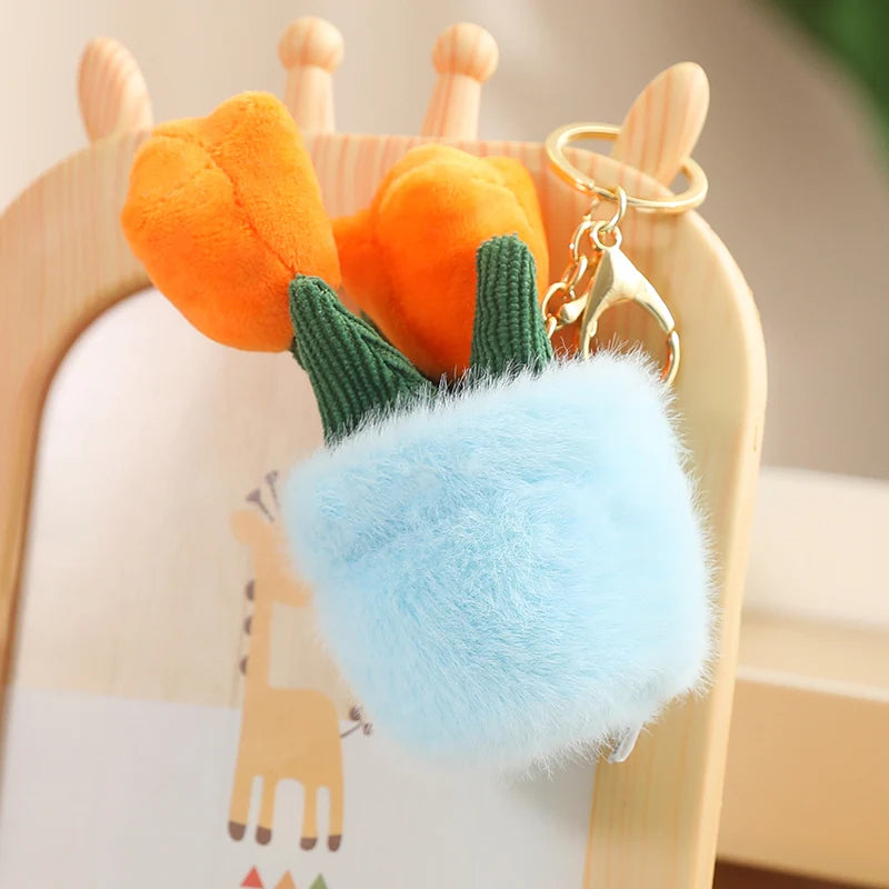 Cartoon Cute Hot Sale Cake Plush Doll Pendant Succulent Flower Tulip Plant Potted Plush Toy Home Decoration Gift For Children