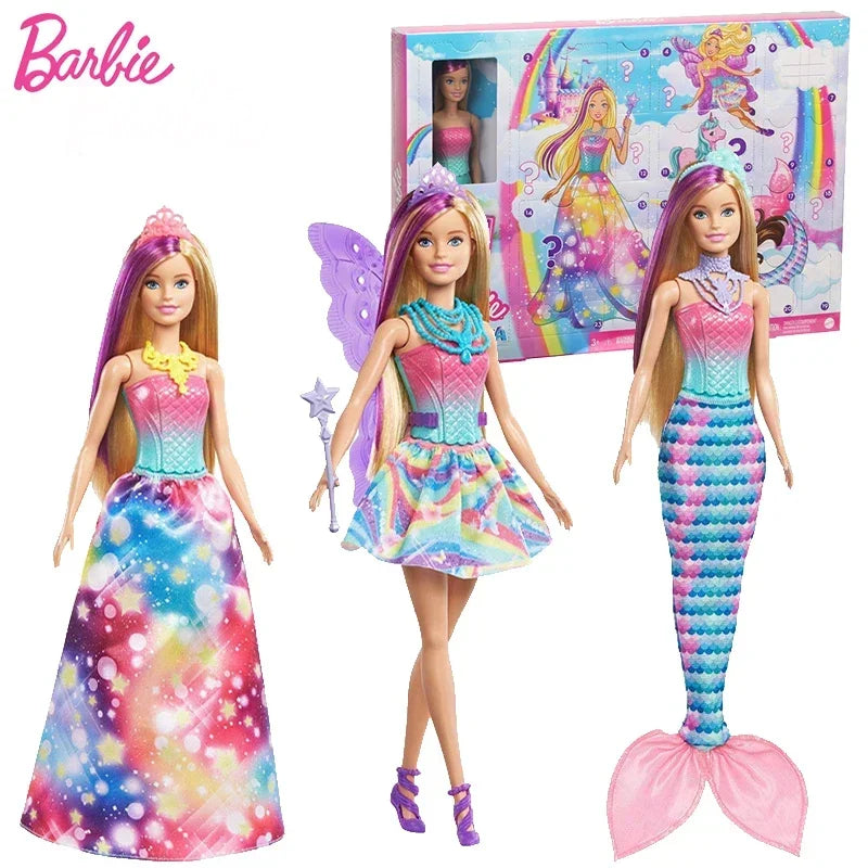 Original Mattel Barbie Dreamtopia Doll Mermaid Twinkle Light Princess with Accessories Toys for Girl Educational Props Kids Gift